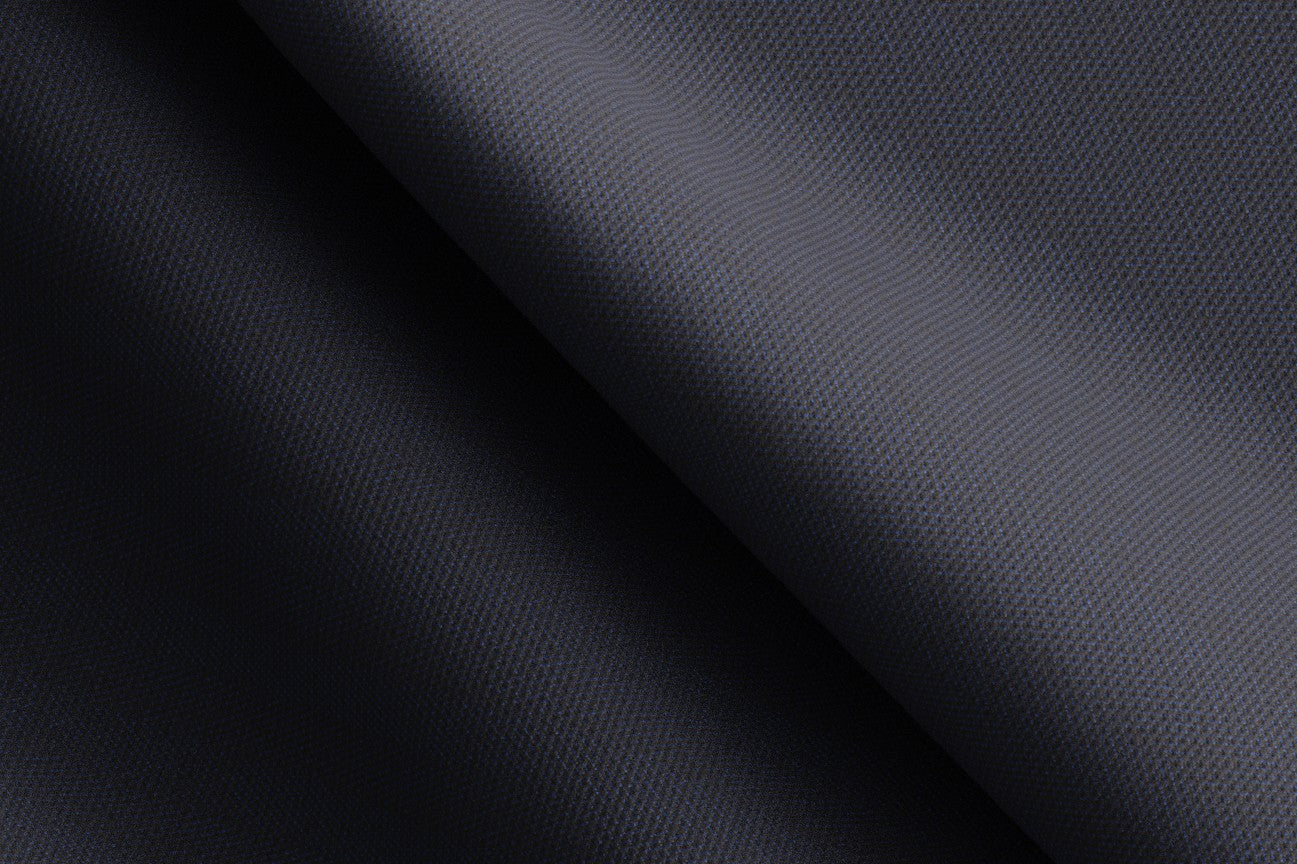 Pantalone con fascia su misura lana solaro 130s blu Caccioppoli