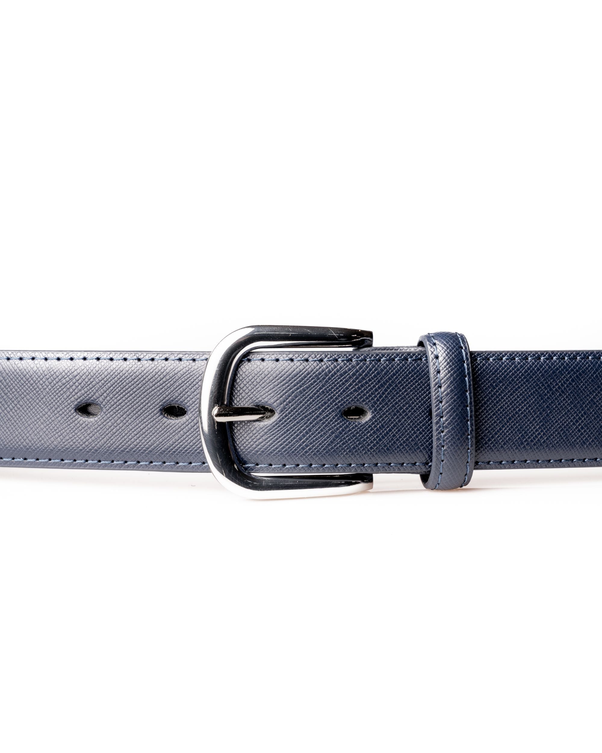 CINTURÓN CLÁSICO SAFFIANO DE PIEL AZUL