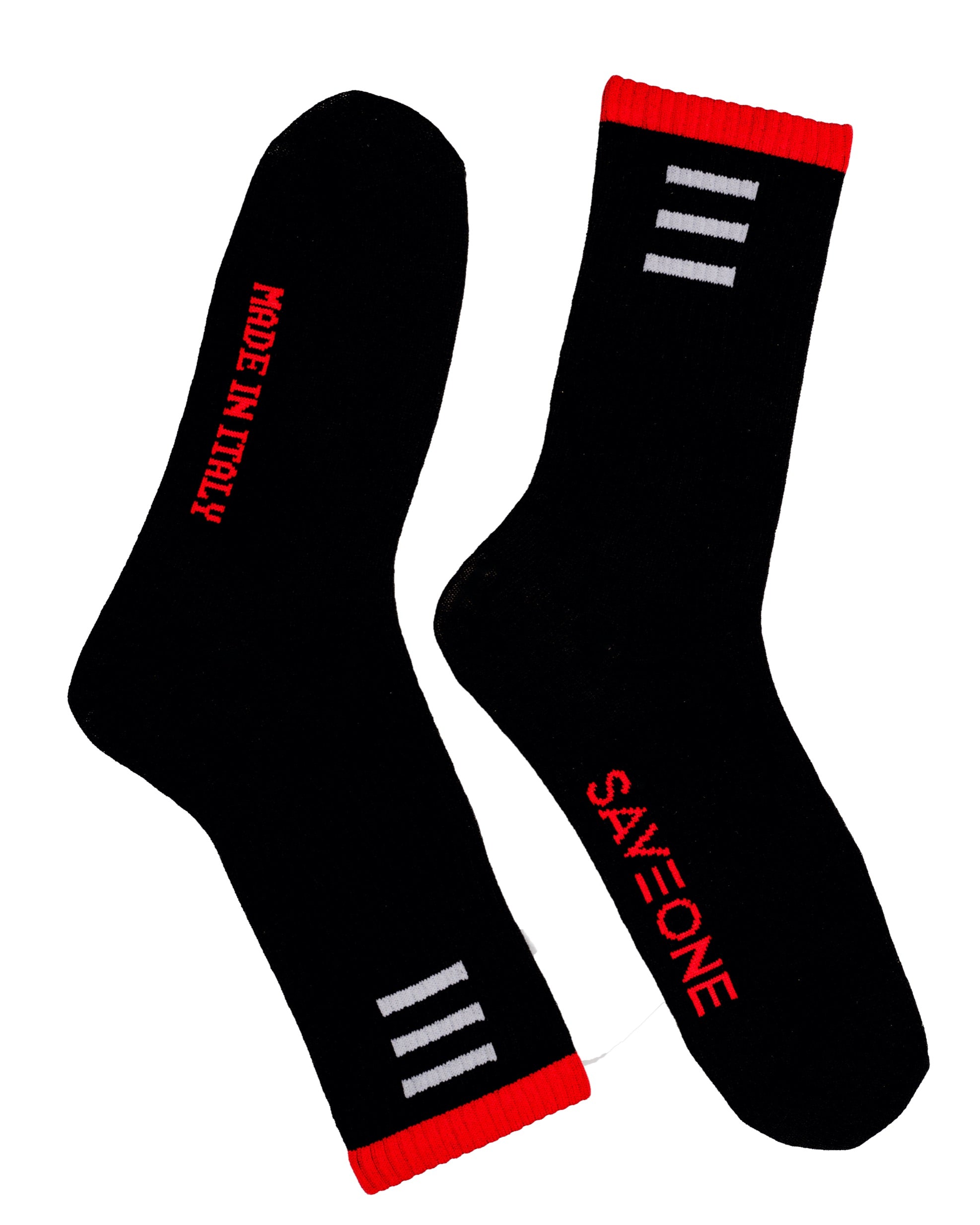 RUSSELL - BLACK AND RED TERRY SOCK
