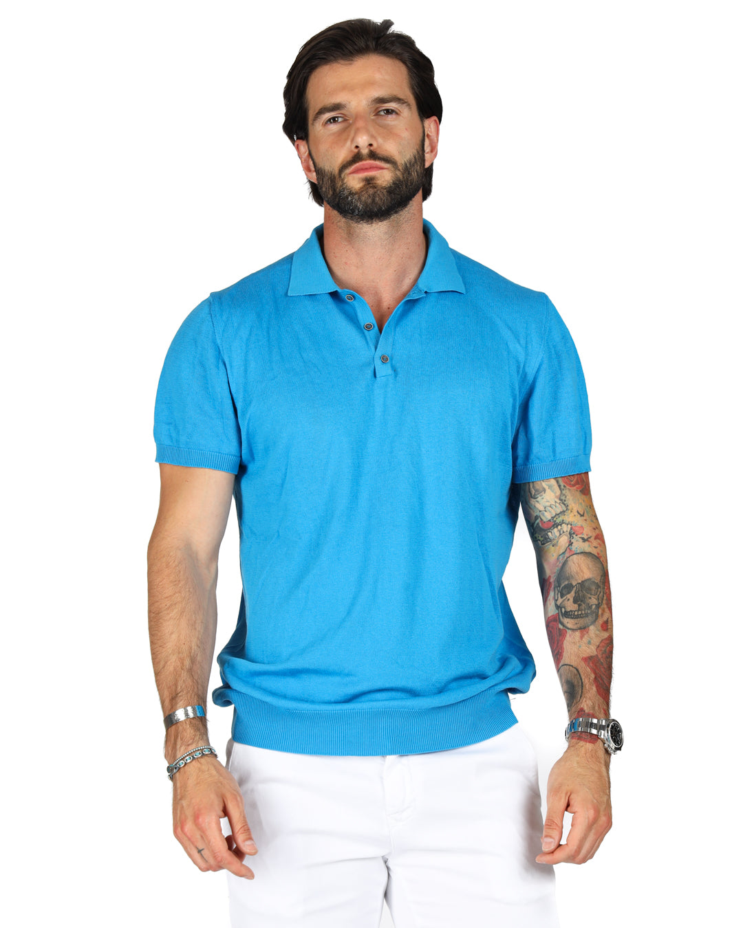 ROGER - MEDITERRANEAN KNITTED POLO SHIRT