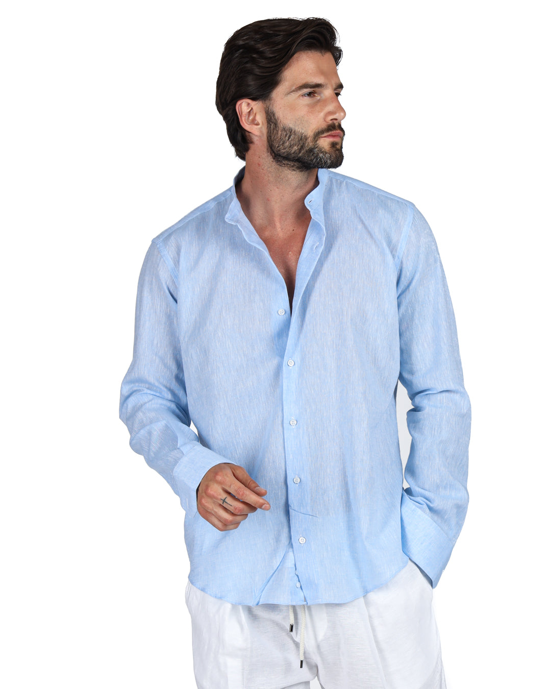 Positano - Light blue Korean linen shirt