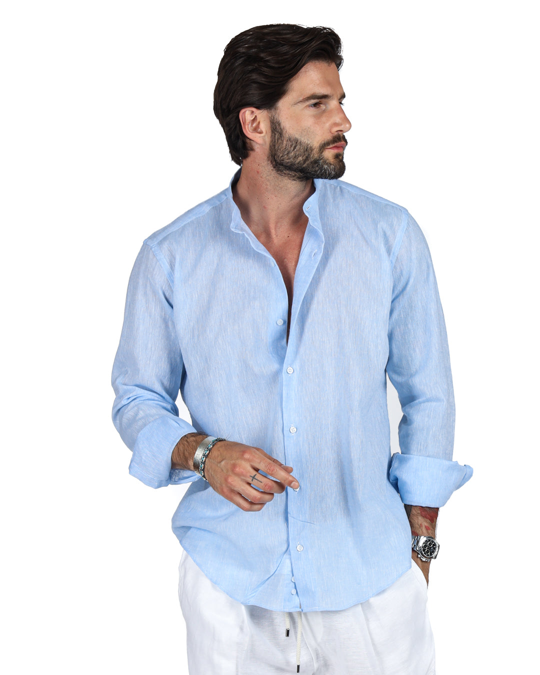 Positano - Light blue Korean linen shirt