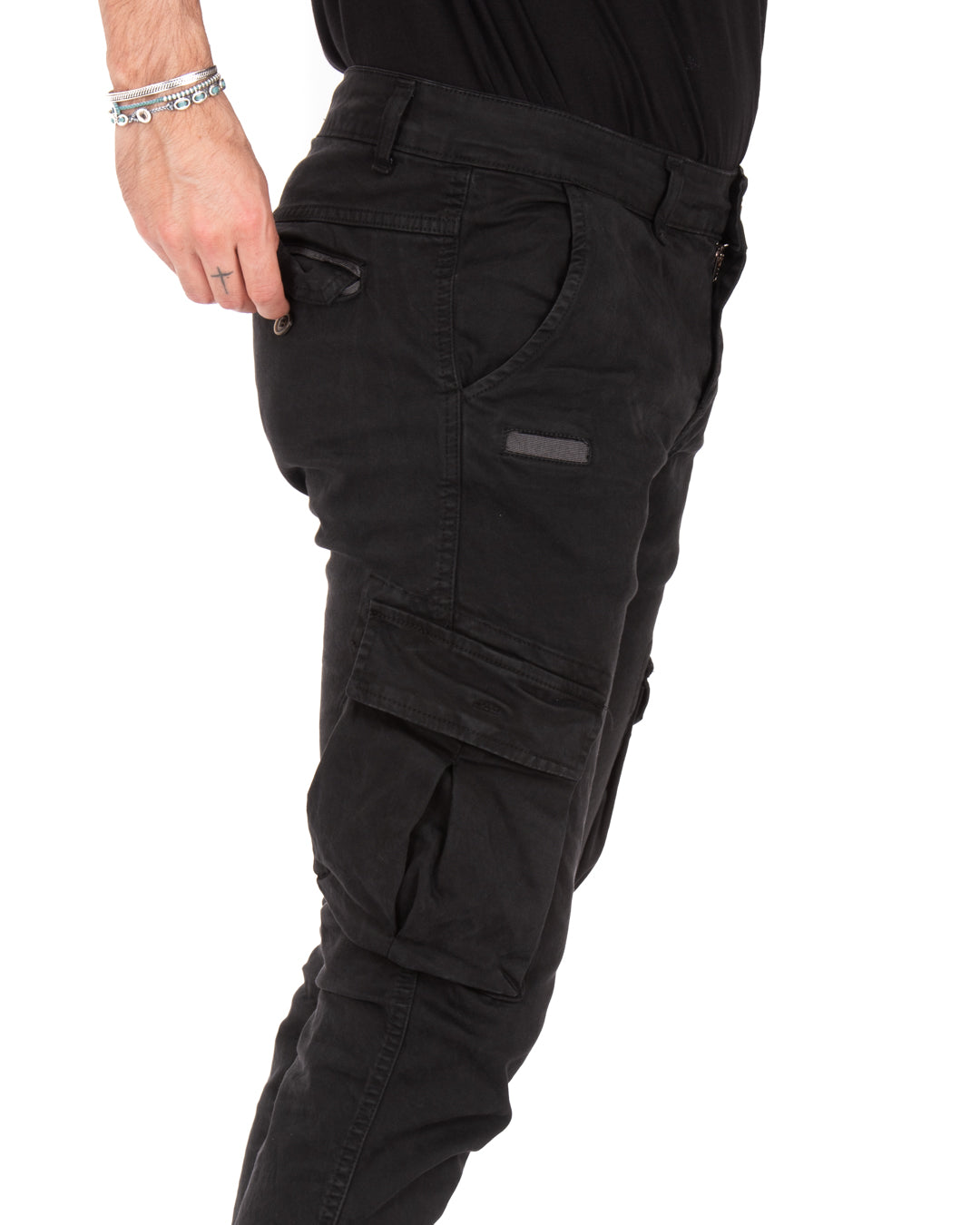 Roy - pantalone cargo nero