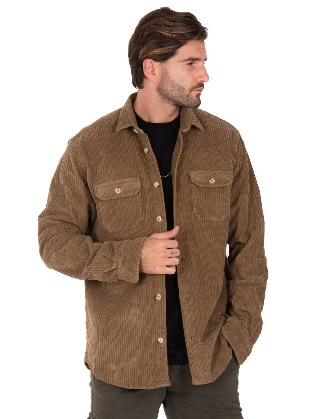 Atlantis - camel velvet shirt