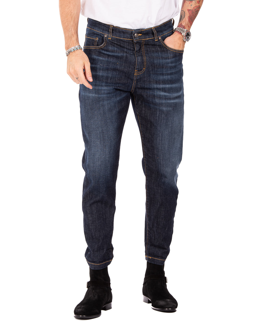 Main - classic dark wash skinny jeans