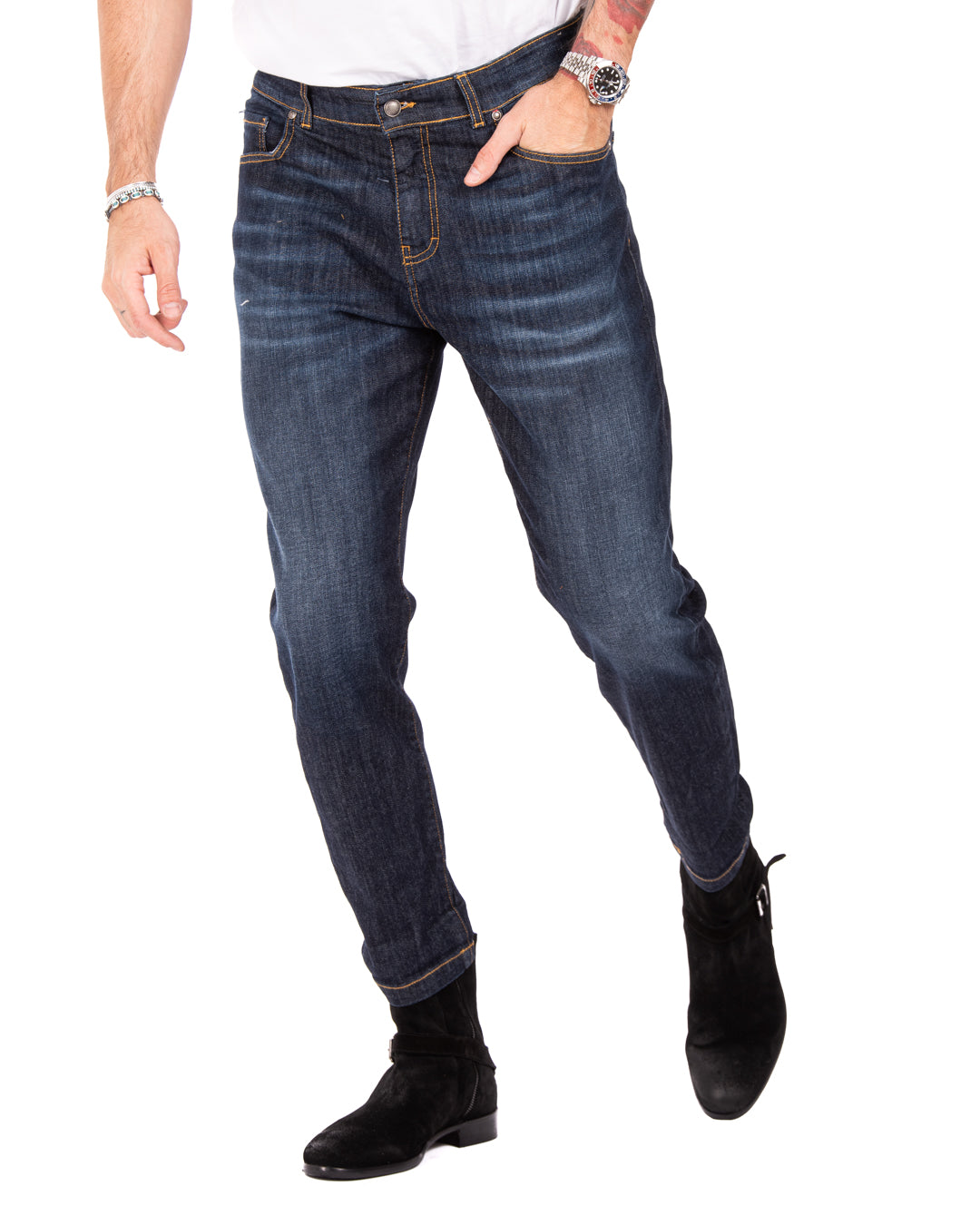 Main - classic dark wash skinny jeans