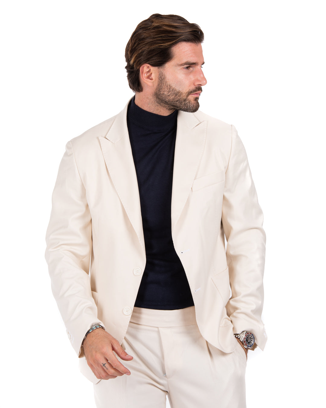 Bond - cream double stitched jacket