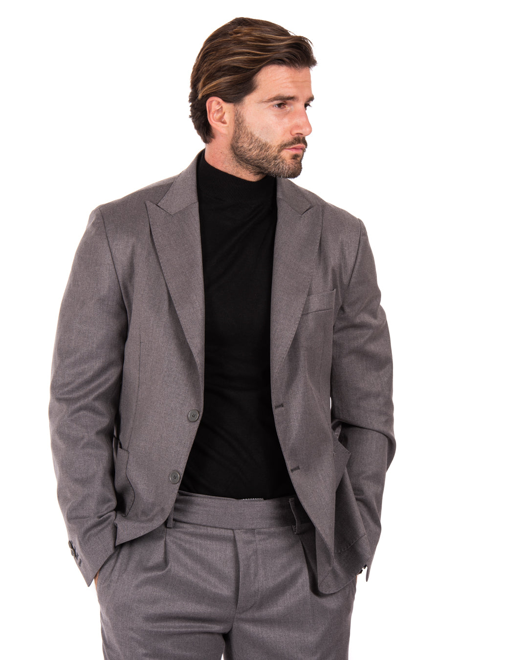 Bond - giacca doppia impuntura grigio