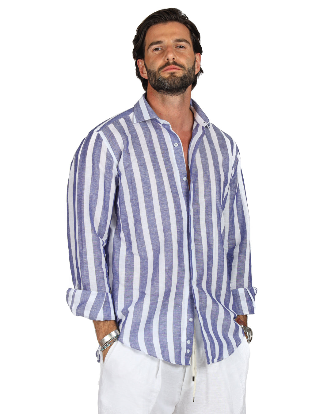 Amalfi - Classic blue maxi stripe shirt