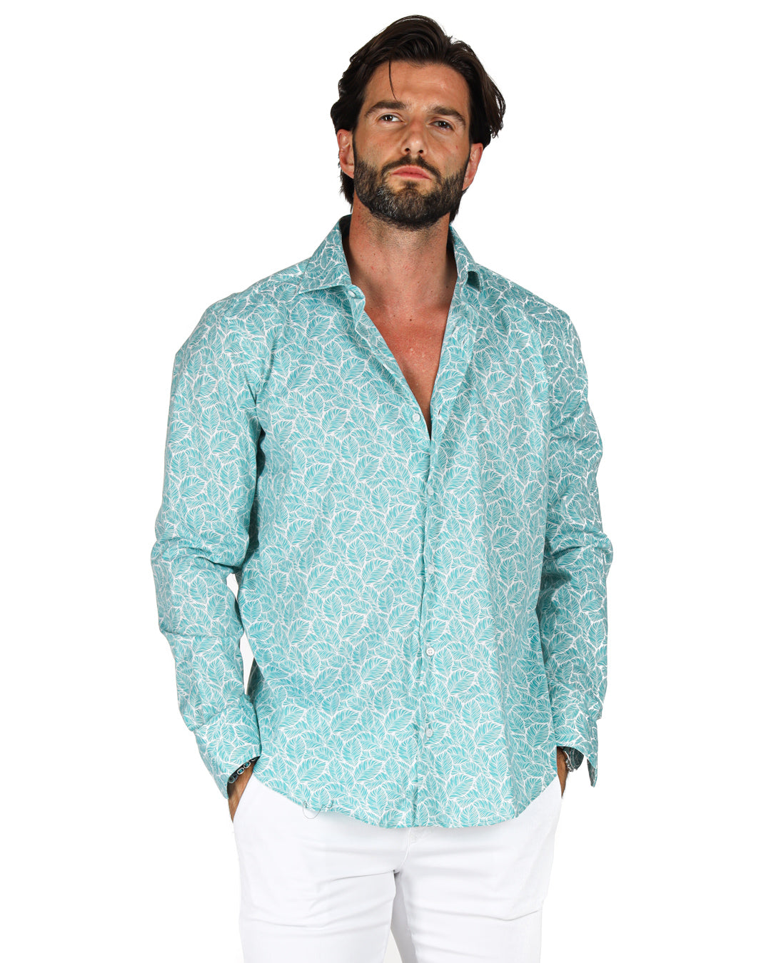 Antigua - Classic green floral patterned shirt