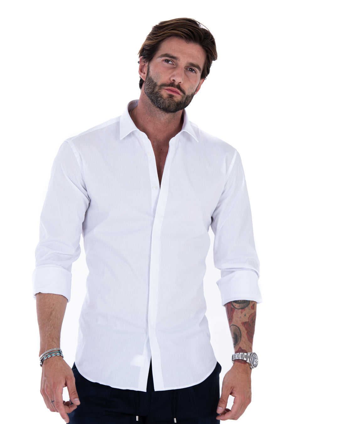 Camicia - basic classica bianca in cotone