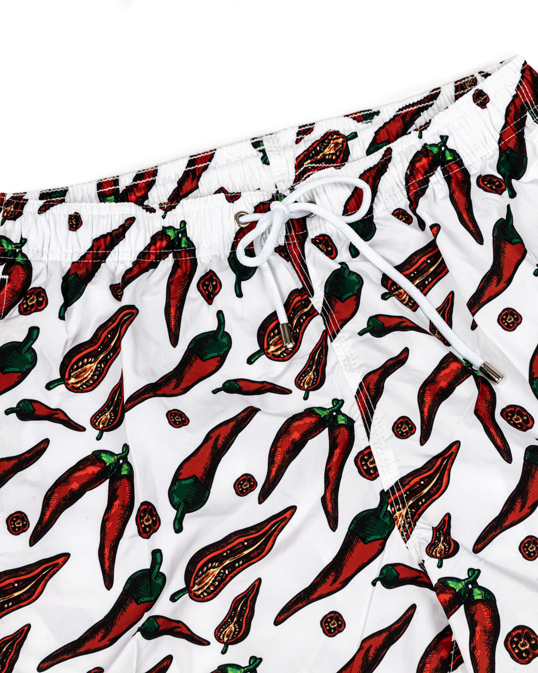 Swimsuit White chili pepper pattern