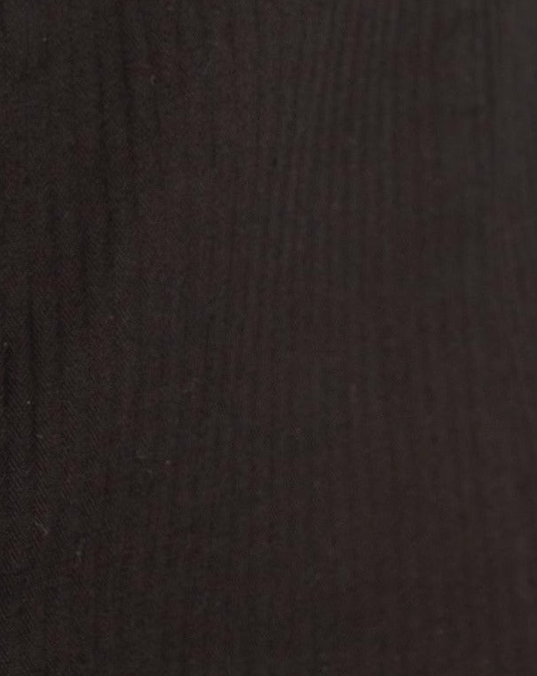 Elba - Camicia coreana nera con bottoni gioiello