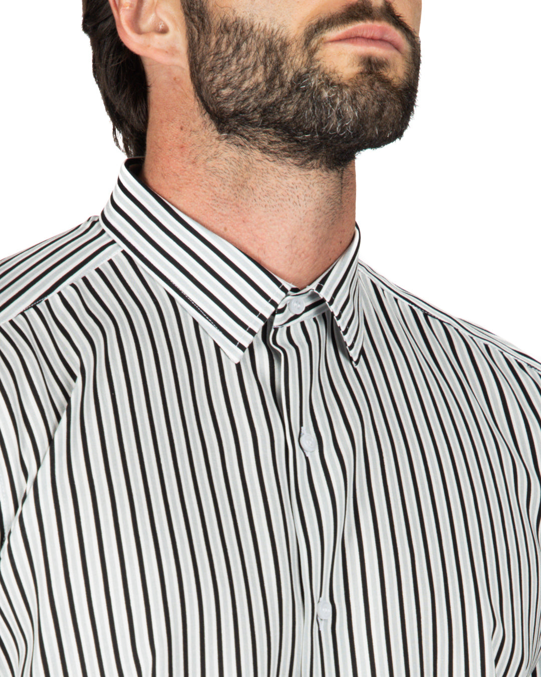 Grenada - Classic gray striped patterned shirt