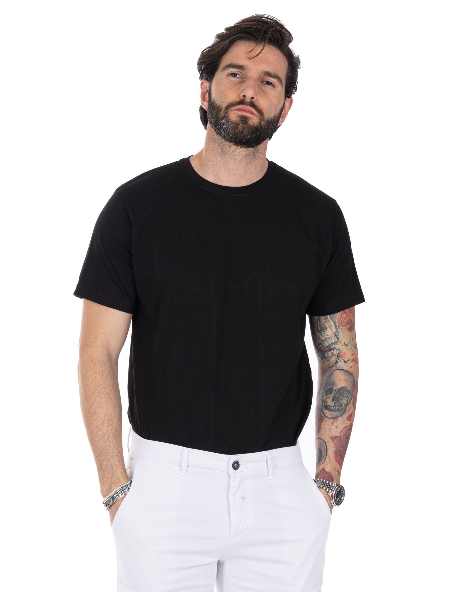 Harry - black stretch cotton t-shirt