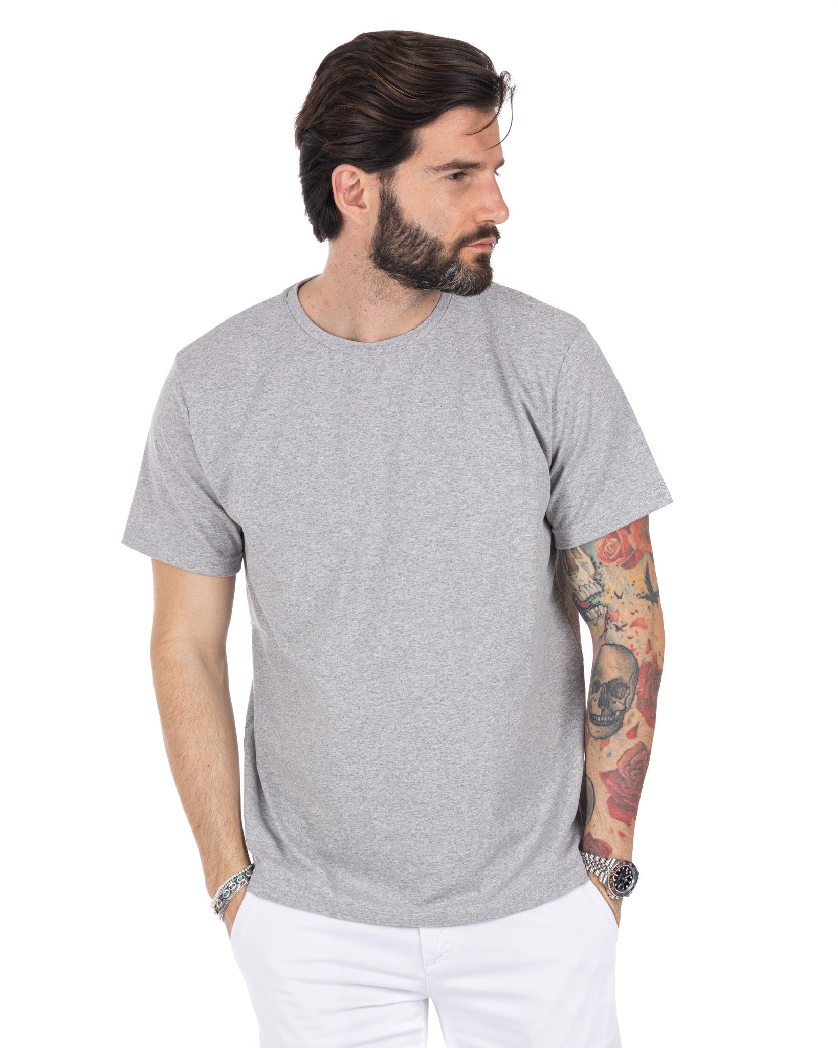 Harry - t-shirt grigio in cotone stretch