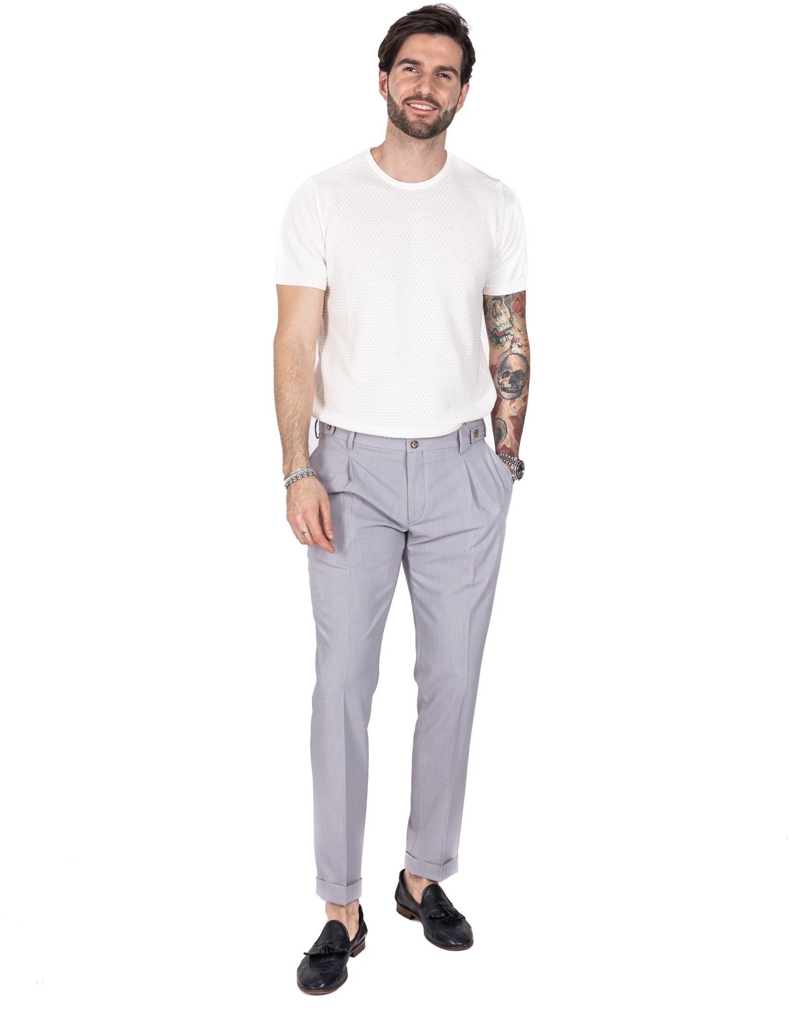 Milano - pantalon basique gris clair