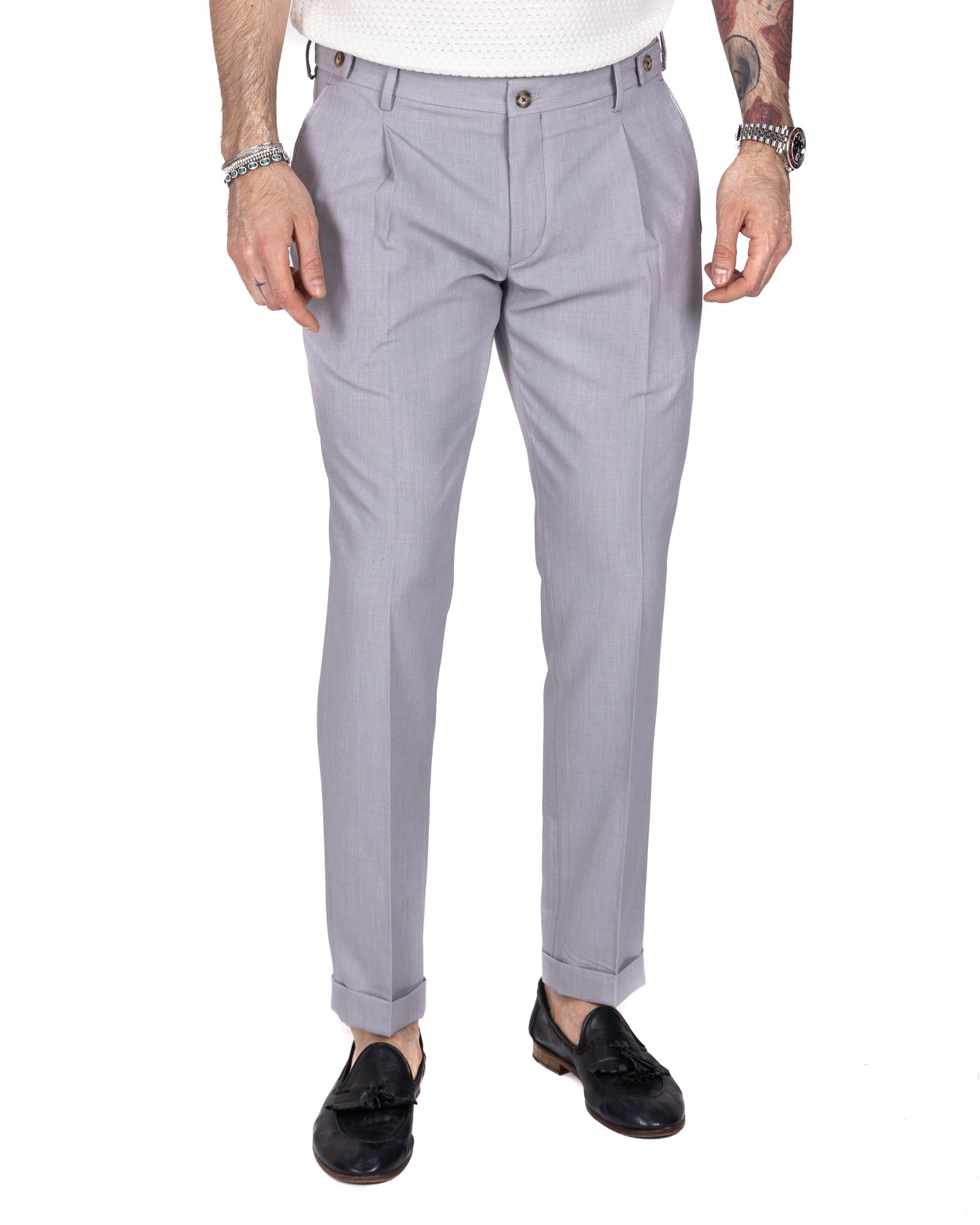 Milano - pantalon basique gris clair