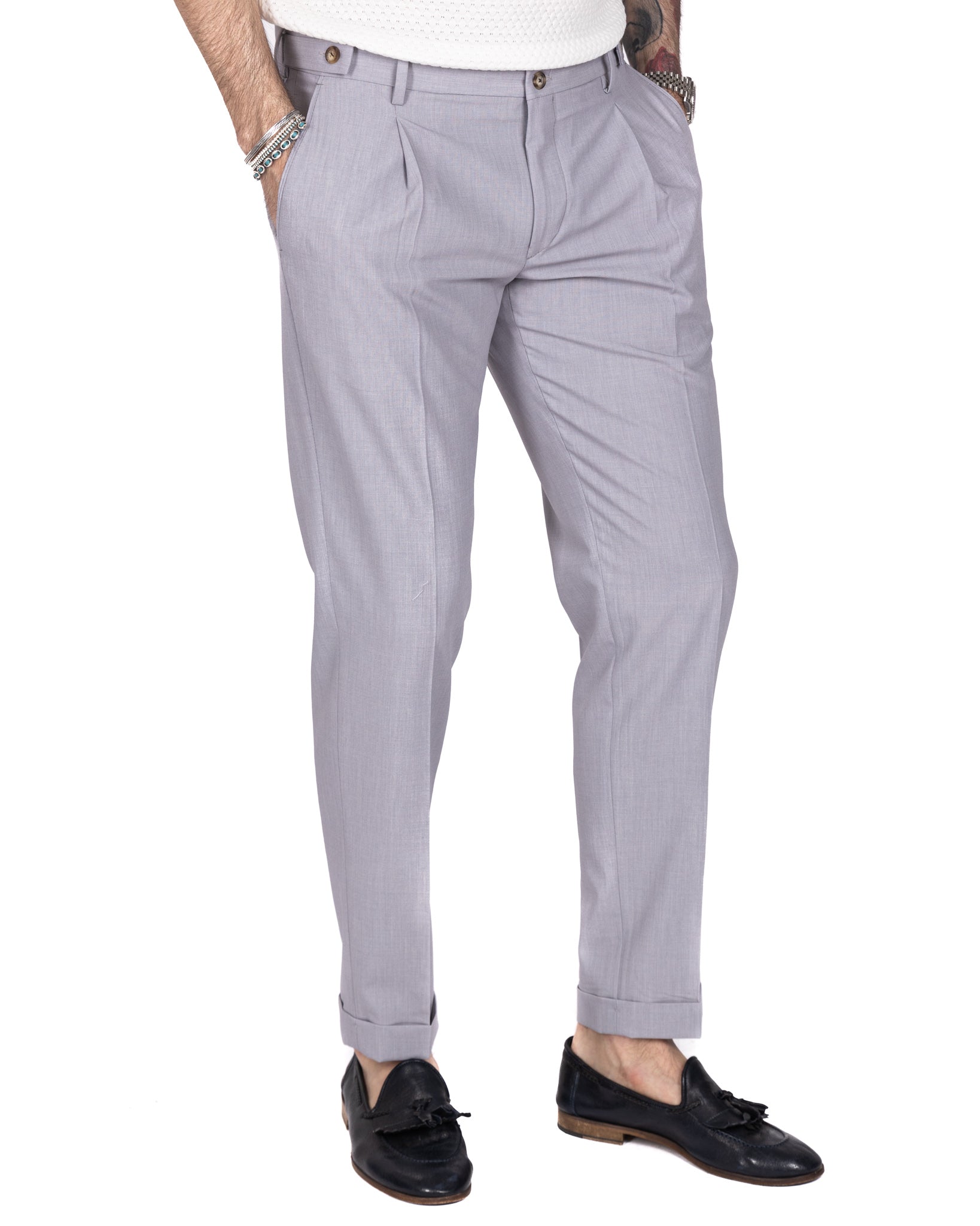 Milano - pantalone basic grigio chiaro