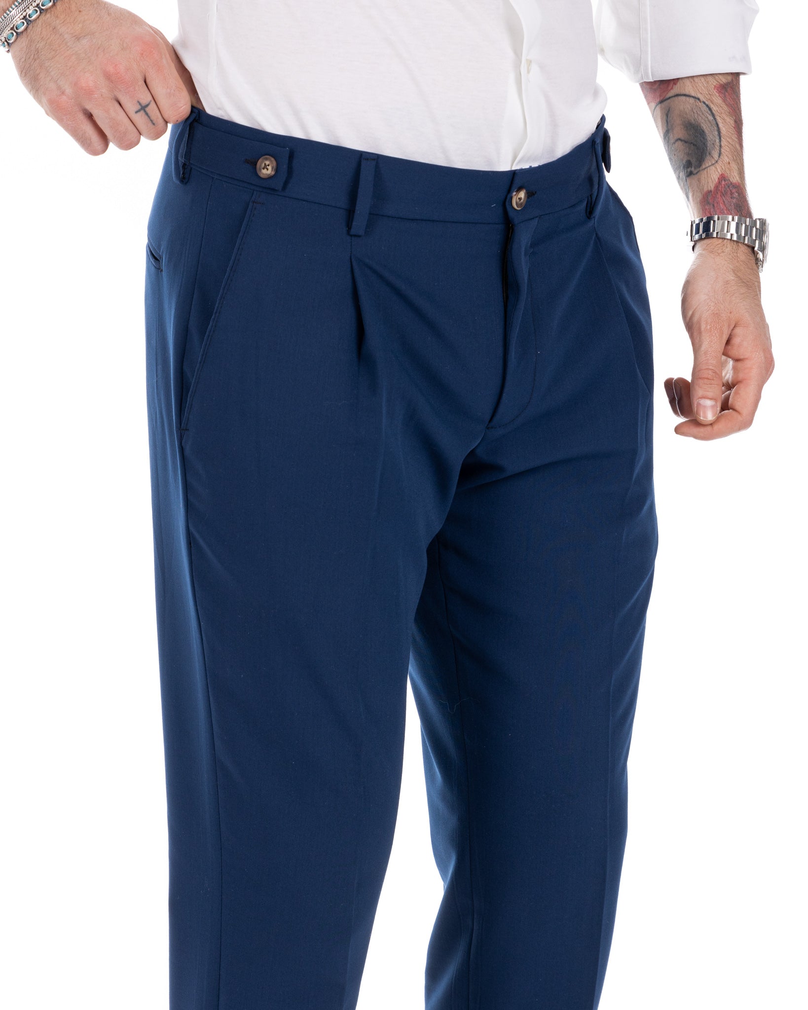 Milan - blue basic trousers
