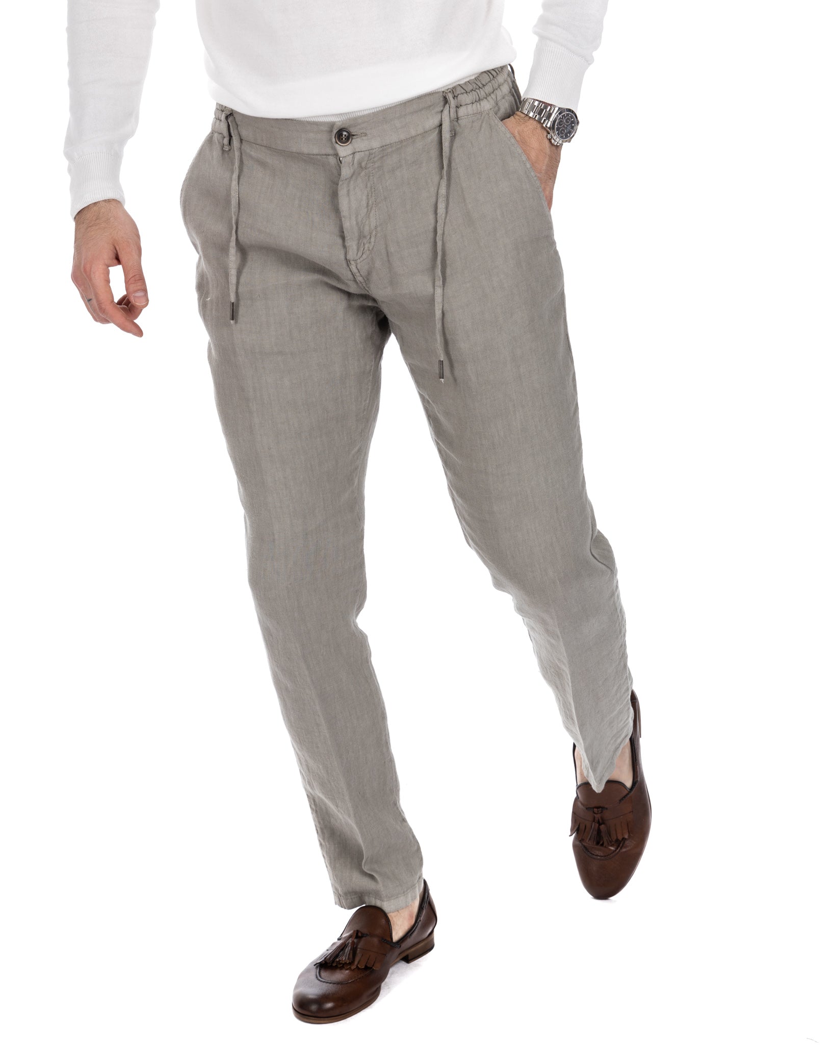 Gustave - pantalon en ficelle de lin pur