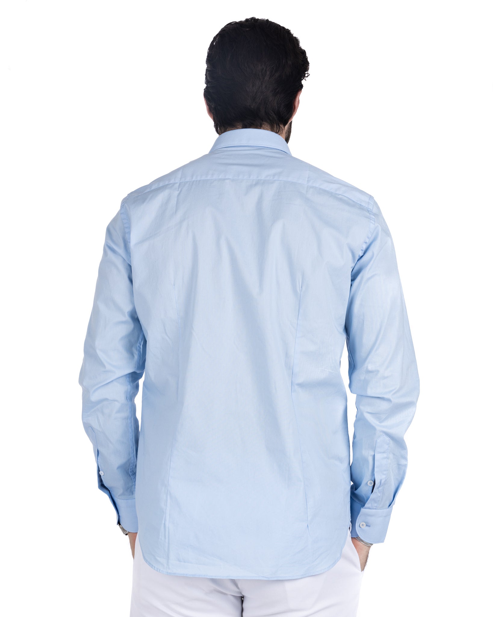 Shirt - classic light blue basic in cotton