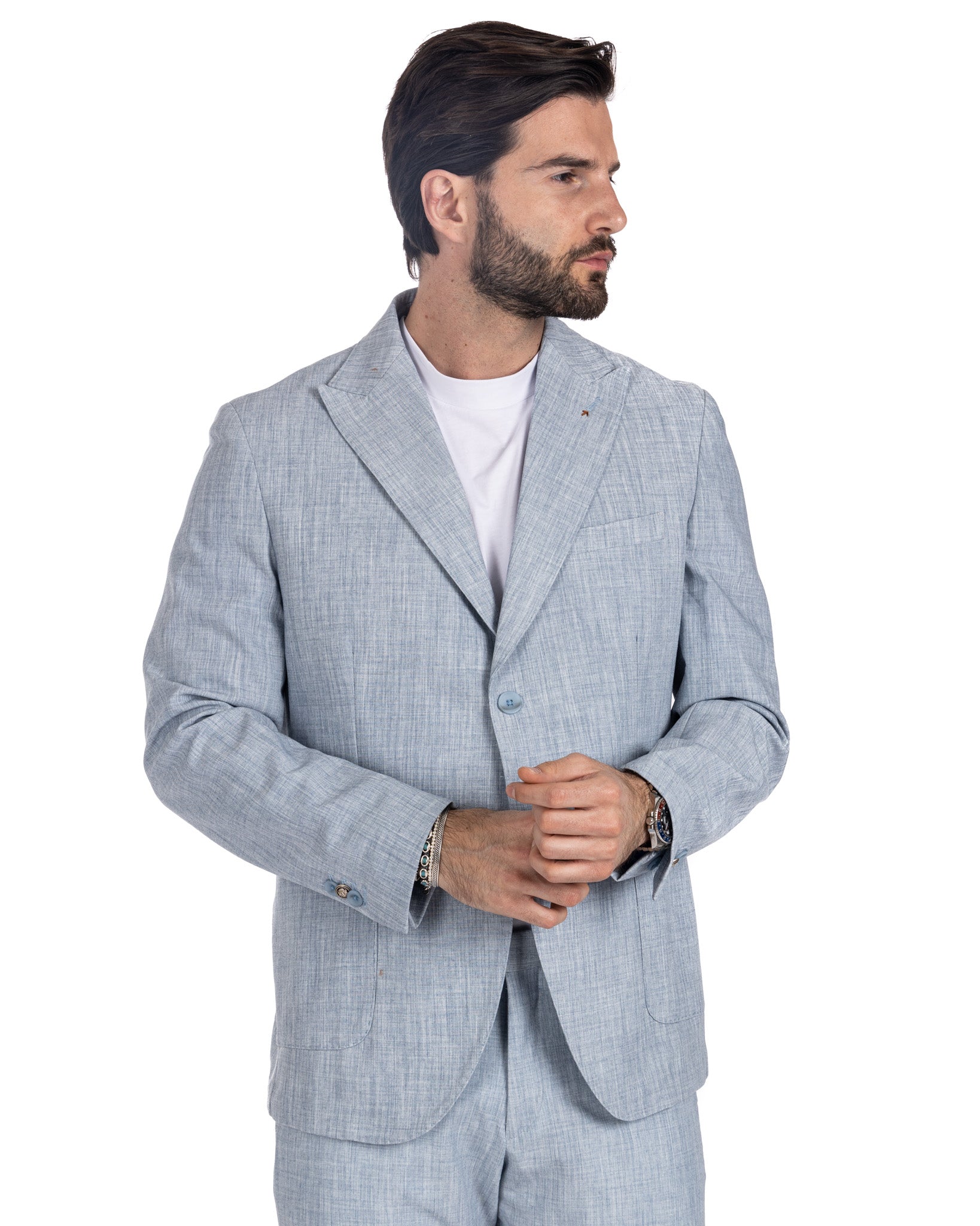 Lipari - light blue single-breasted suit