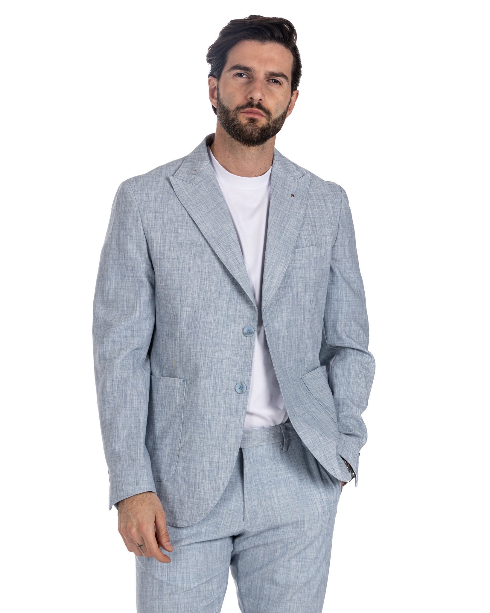 Lipari - light blue single-breasted suit