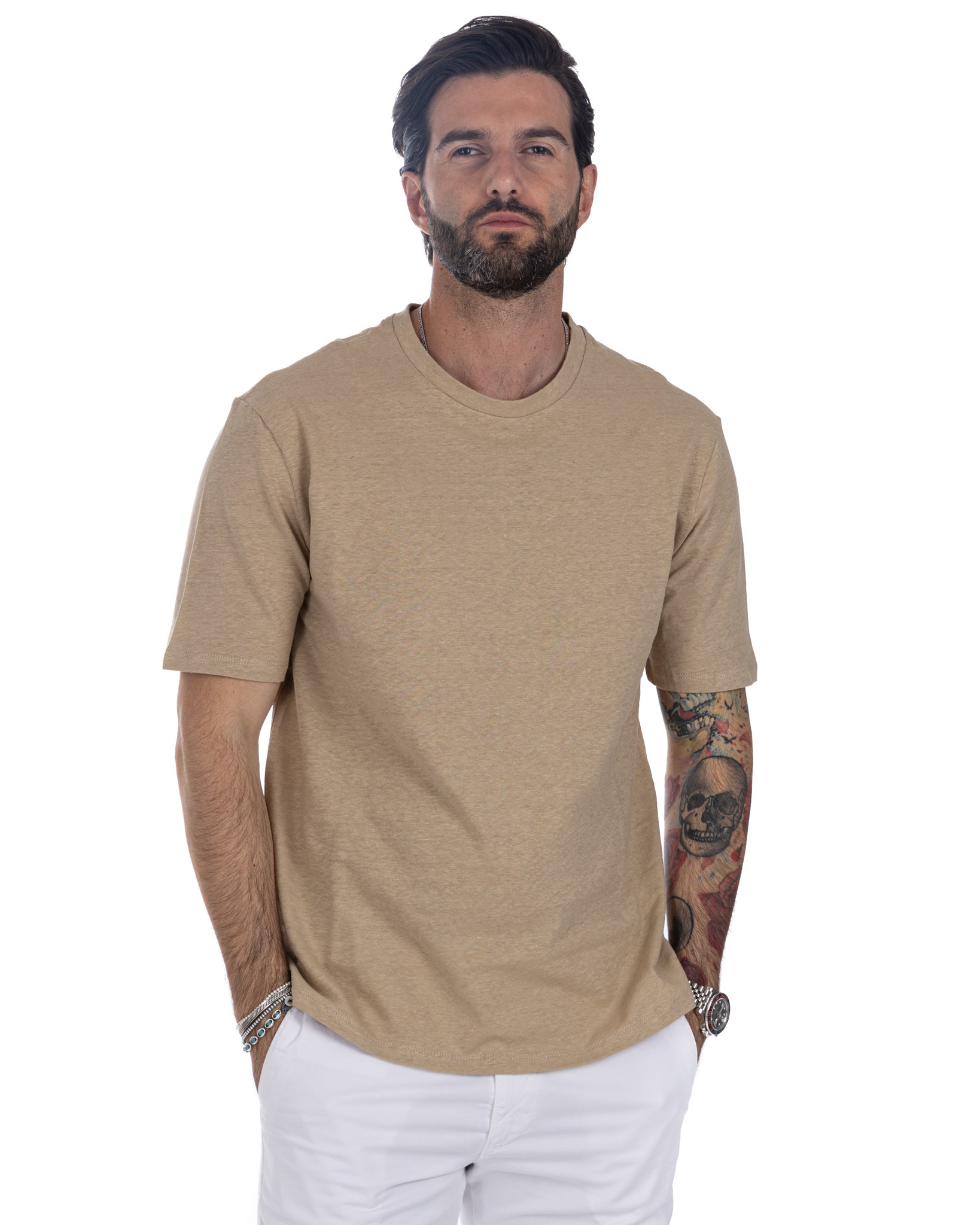 Favignana - t-shirt in lino beige