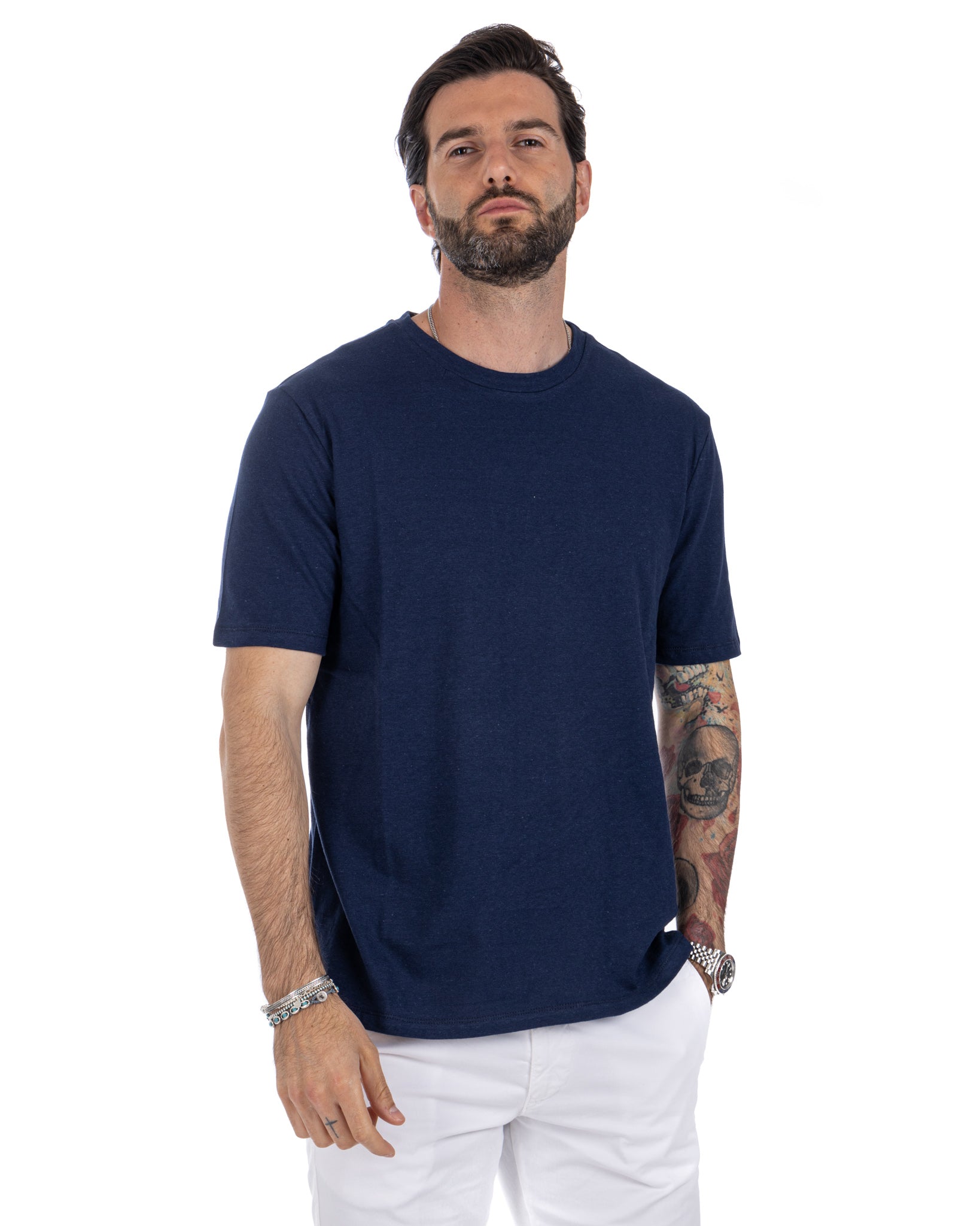 Favignana - blue linen t-shirt