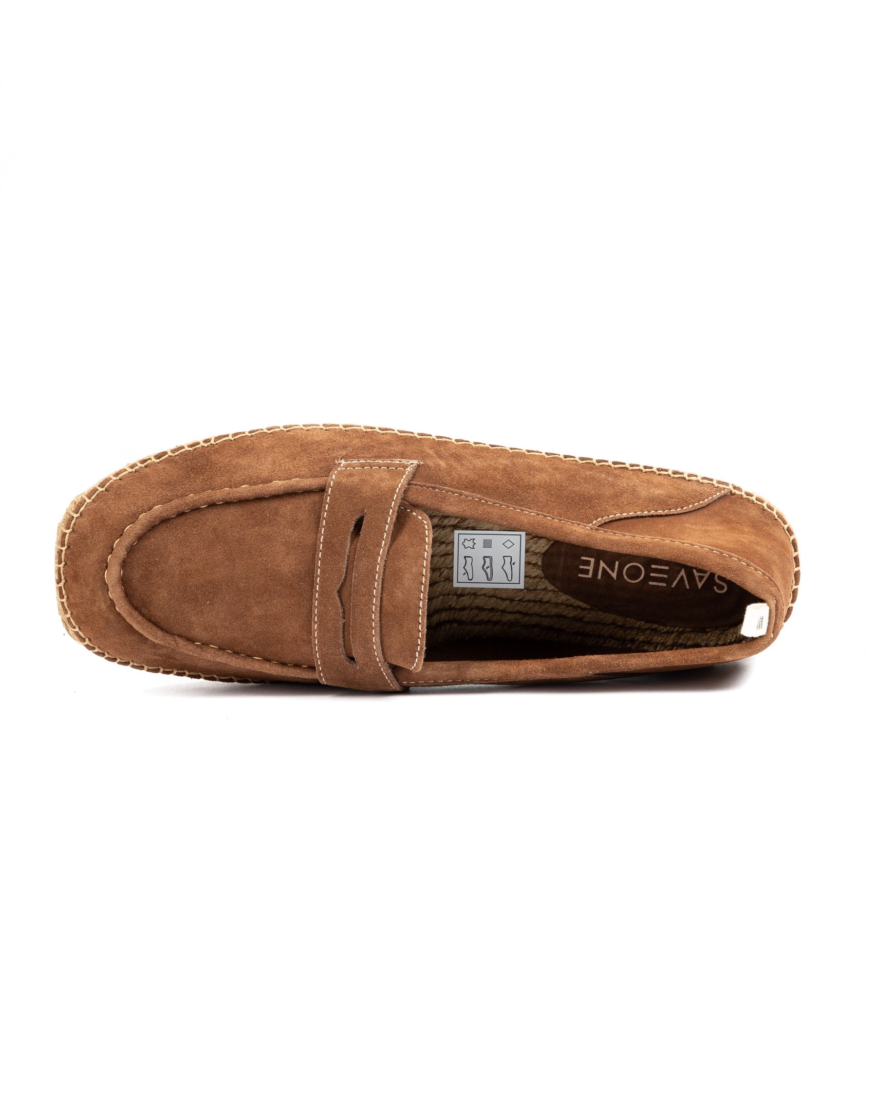 Roma - brown suede moccasin with rope sole