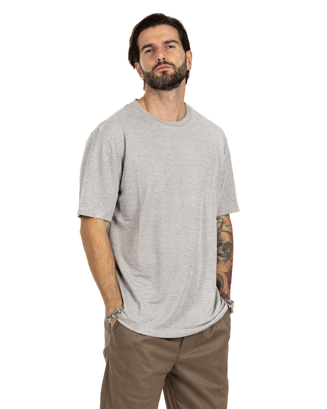 Tee - basic gray textured t-shirt