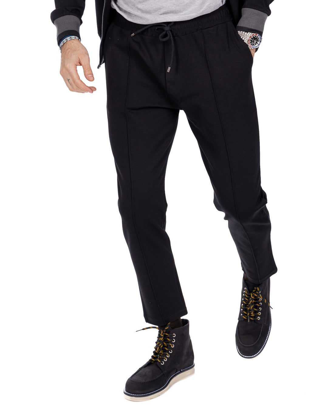 Explorer - pantalone tuta nero in punto milano