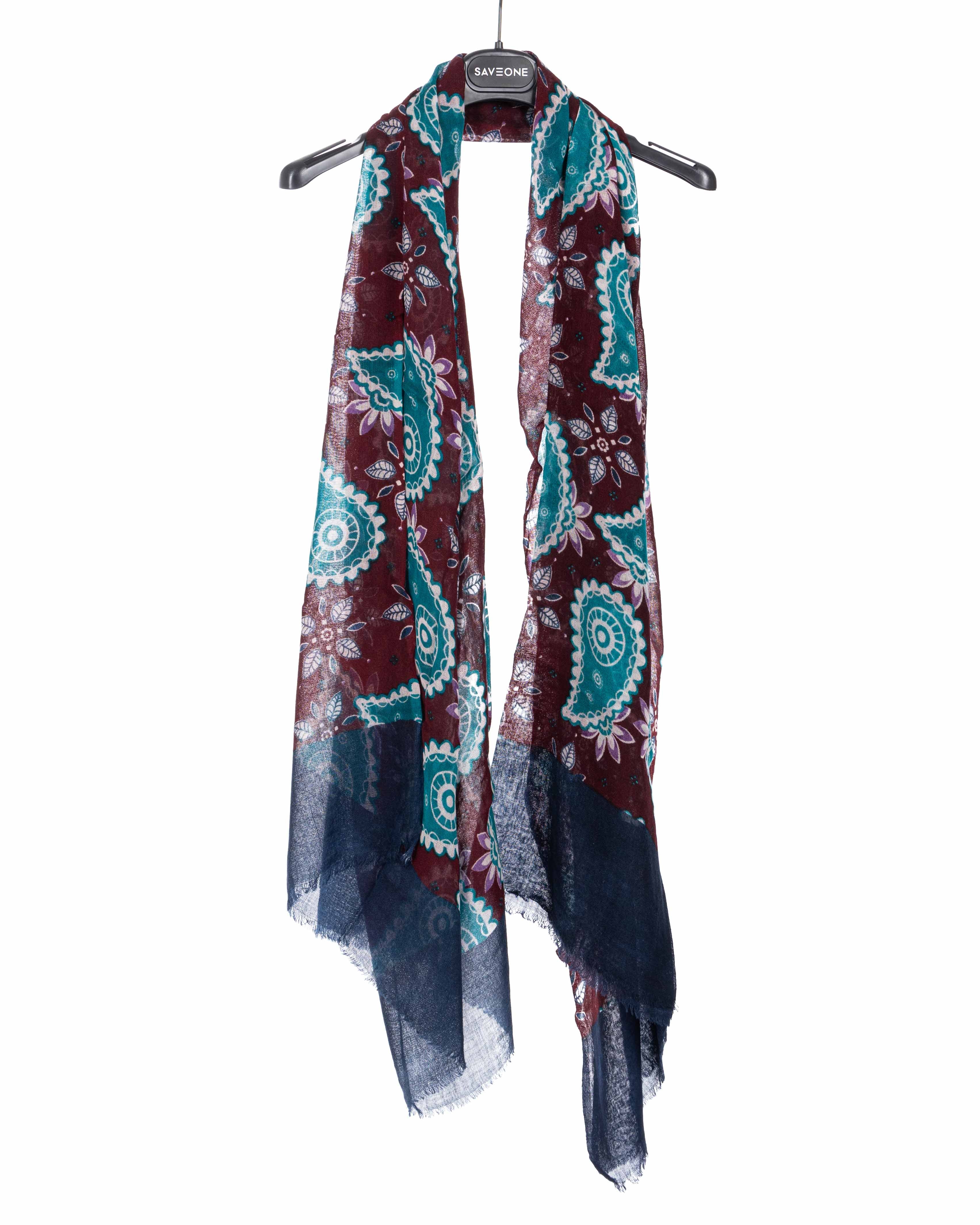 Nador - burgundy wool scarf