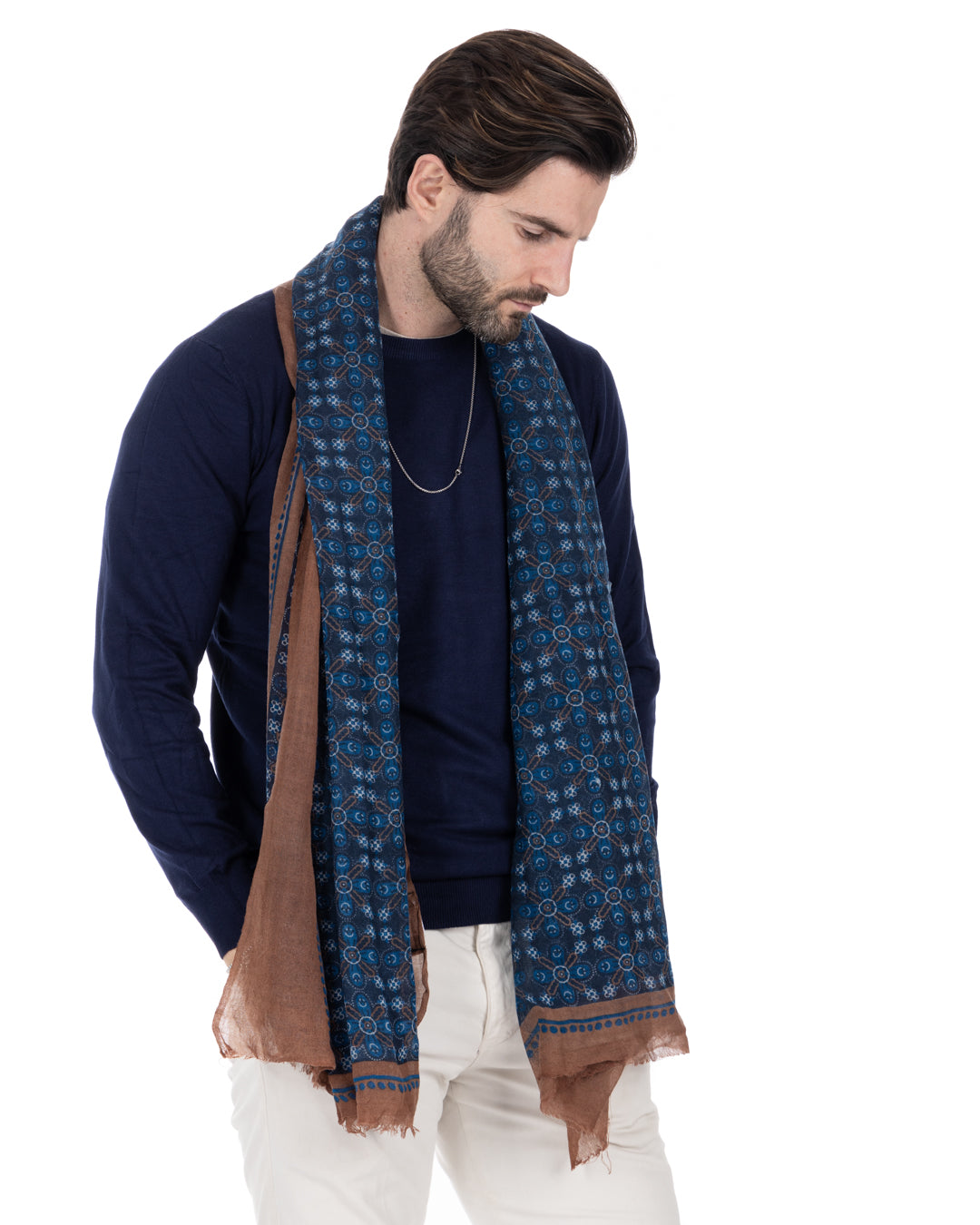 Marrakech - écharpe en laine bleue