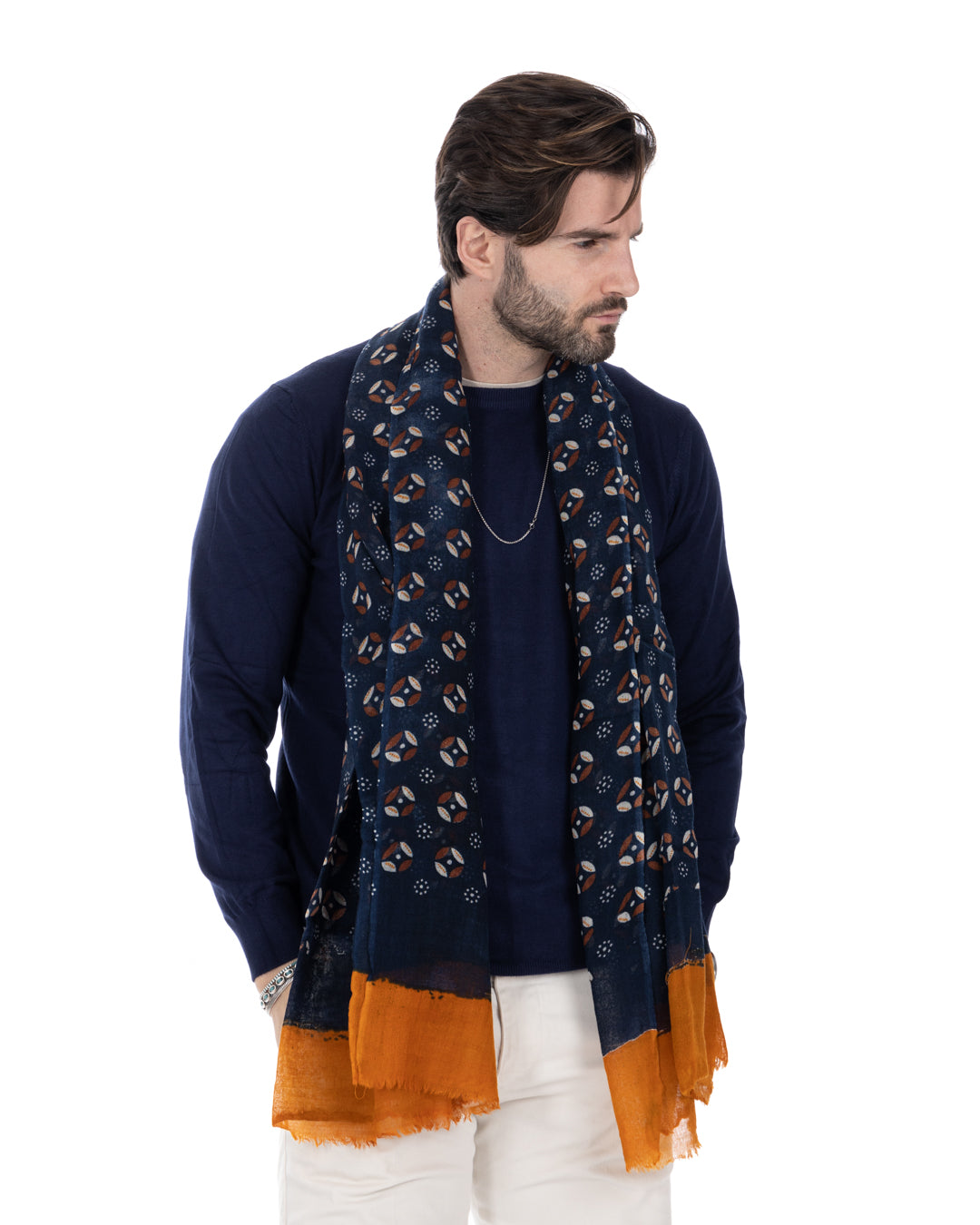 Meknès - écharpe en laine bleue