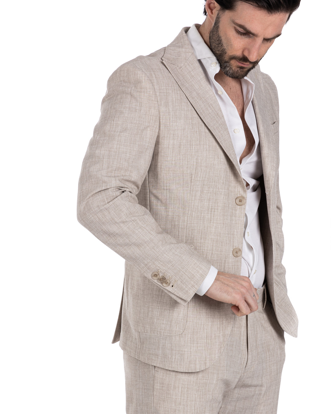 Lipari - beige single-breasted suit