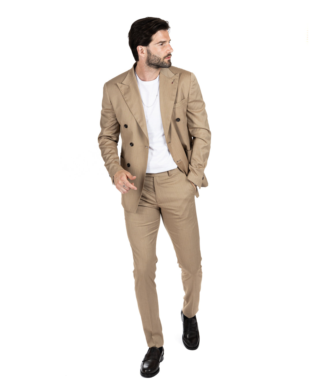 Marseille - beige solaro double-breasted suit