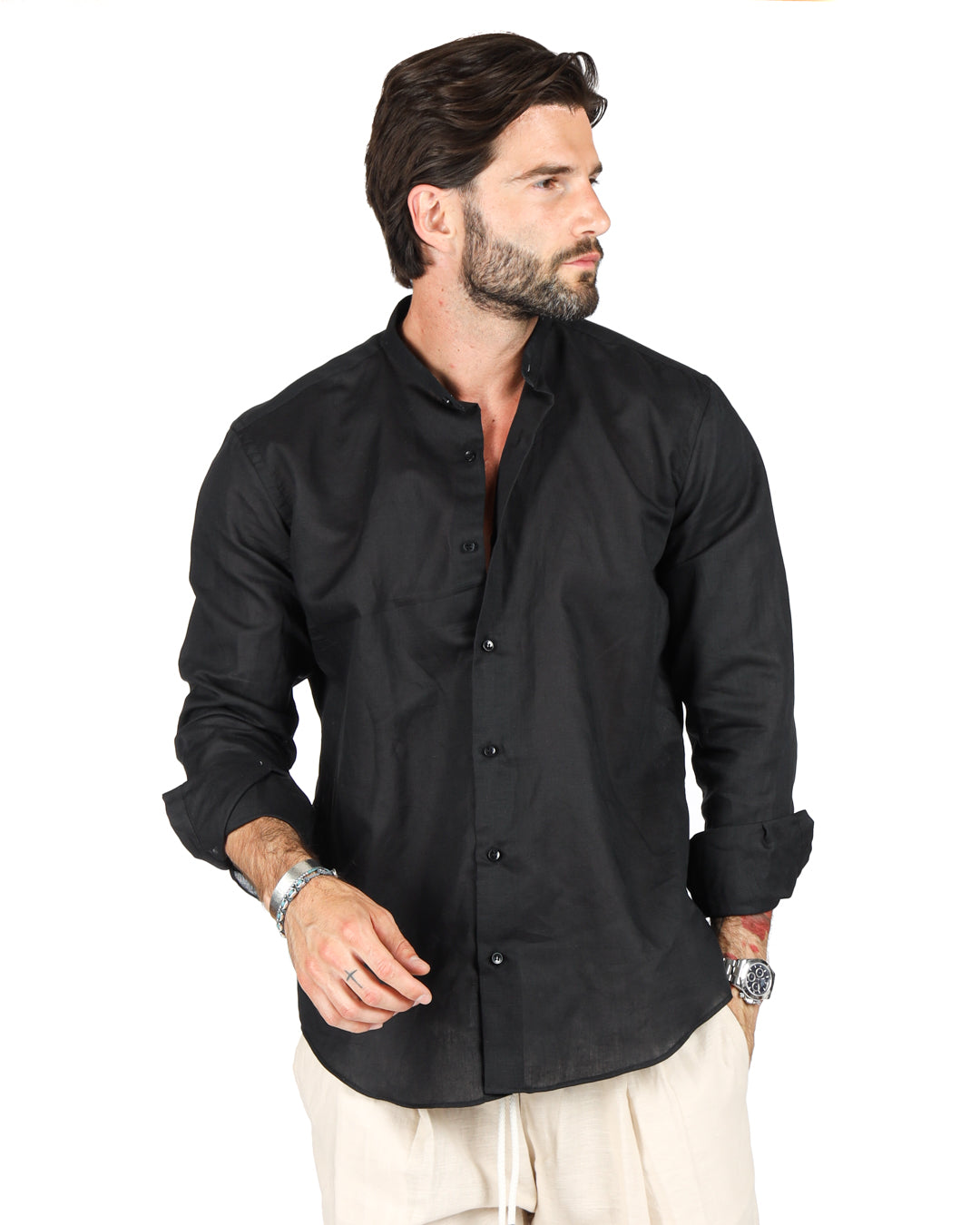Camicia Nera Uomo Elegante Outfit Camicia Uomo Nera Elegante