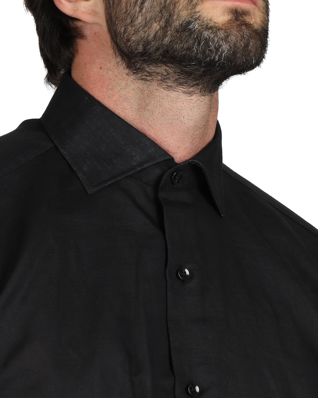 Praiano - Classic black linen shirt