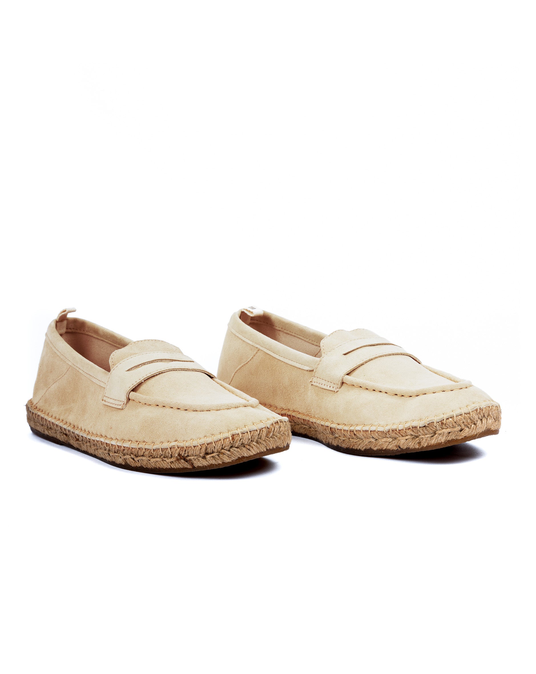 Roma - beige suede moccasin with rope sole