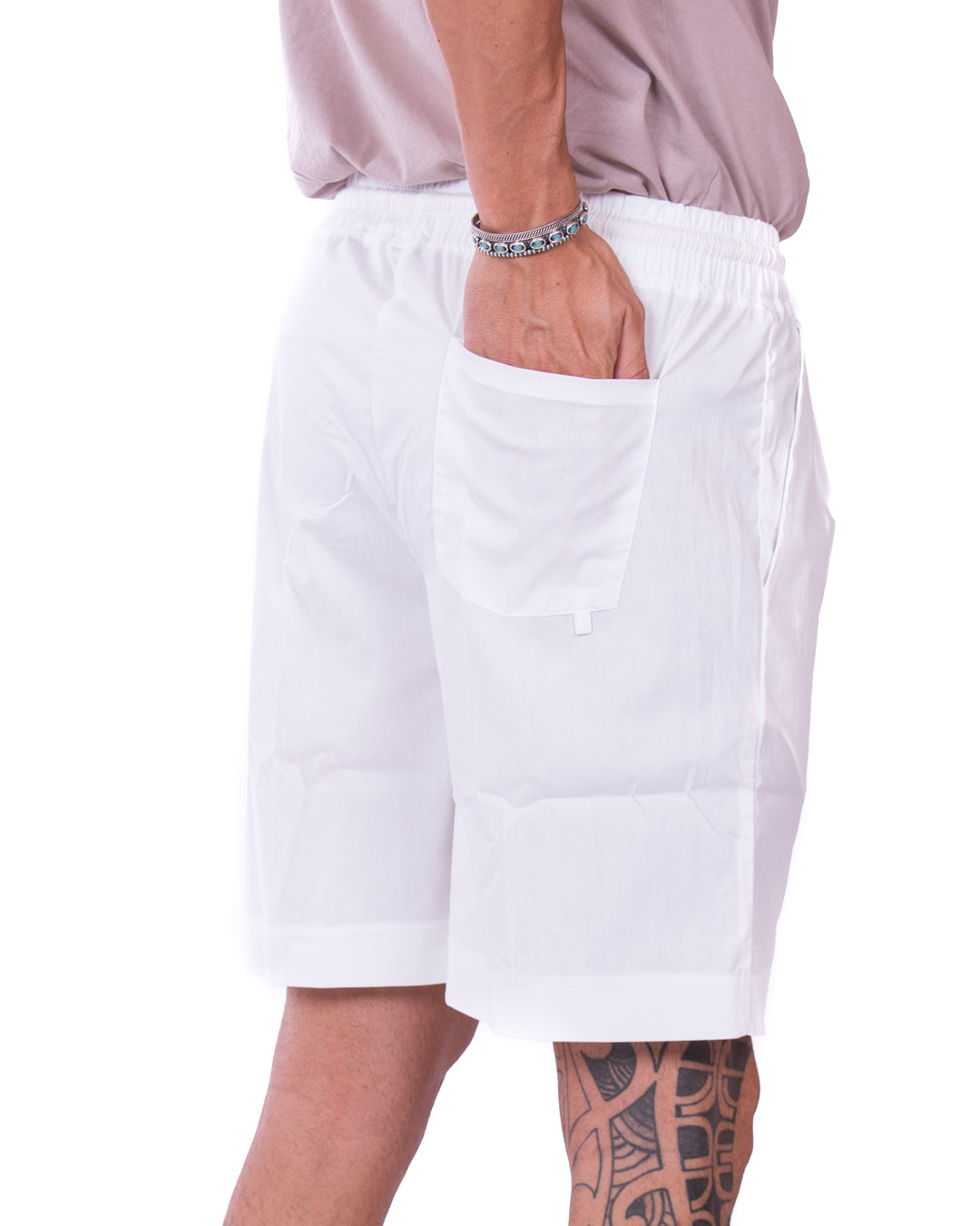 Larry - bermuda en coton blanc
